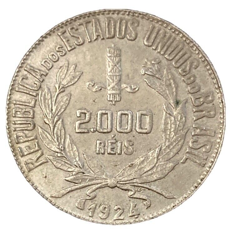 1924-1934 2000 Reis Silver Brazil Coin I Liberty Motif | Monetized